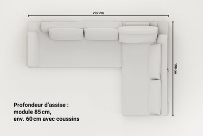 Canapé modulable Louis L avec fonction sommeil