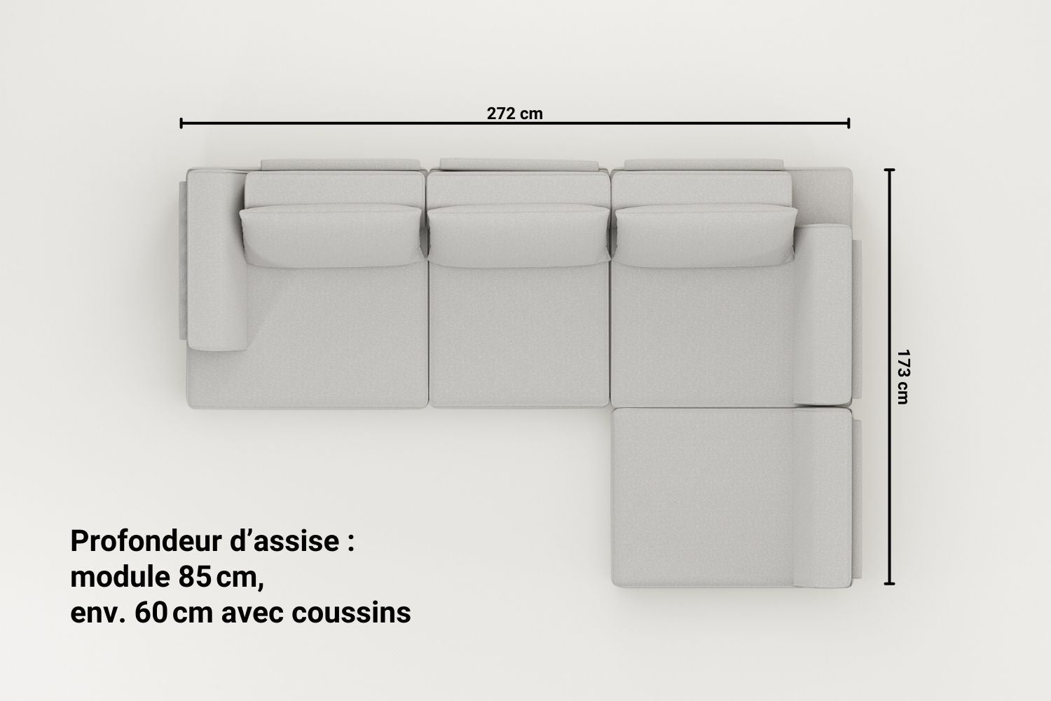 Canapé modulable Louis M avec fonction sommeil