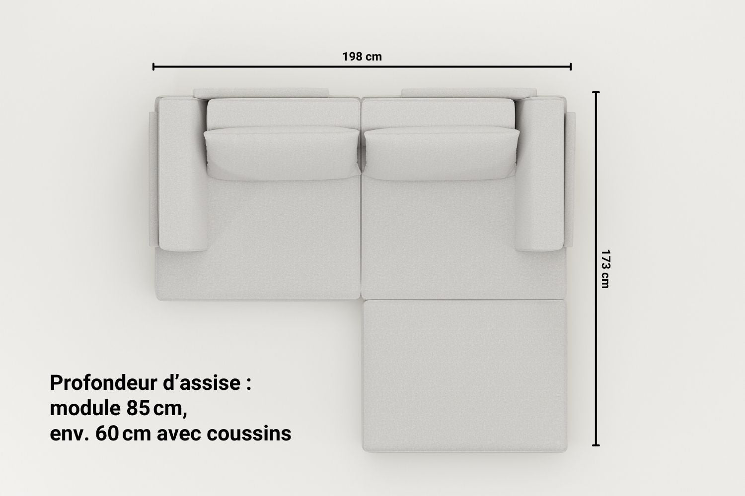 Canapé modulable Louis S avec fonction sommeil - Tissu Nova