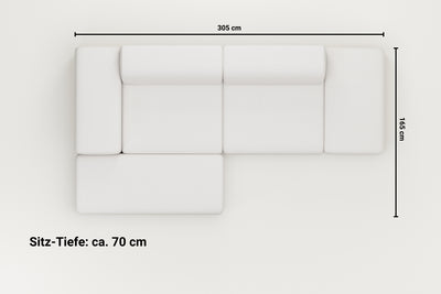 Canapé d'angle modulaire Nina 4 places avec fonction couchage