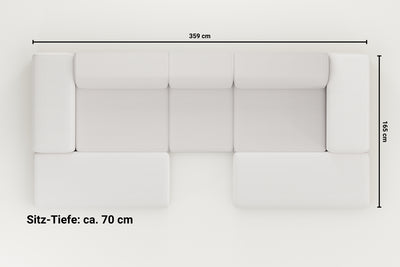 Canapé modulaire Nina en forme de U / ensemble de salon avec fonction couchage