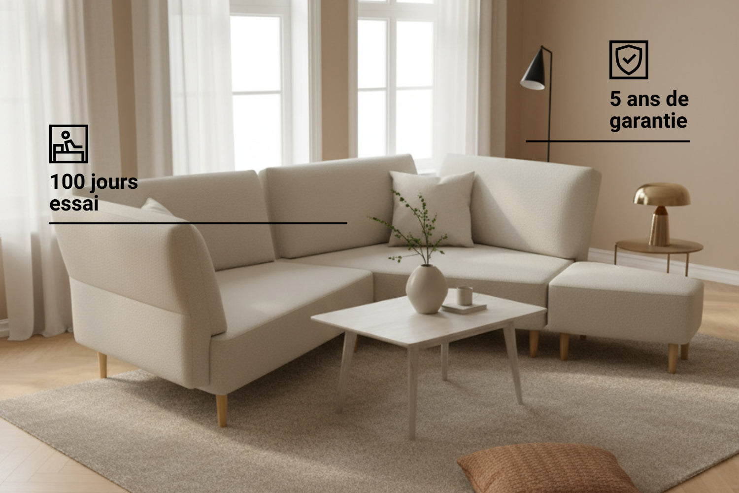 Canapé modulaire Mike avec fonction lit