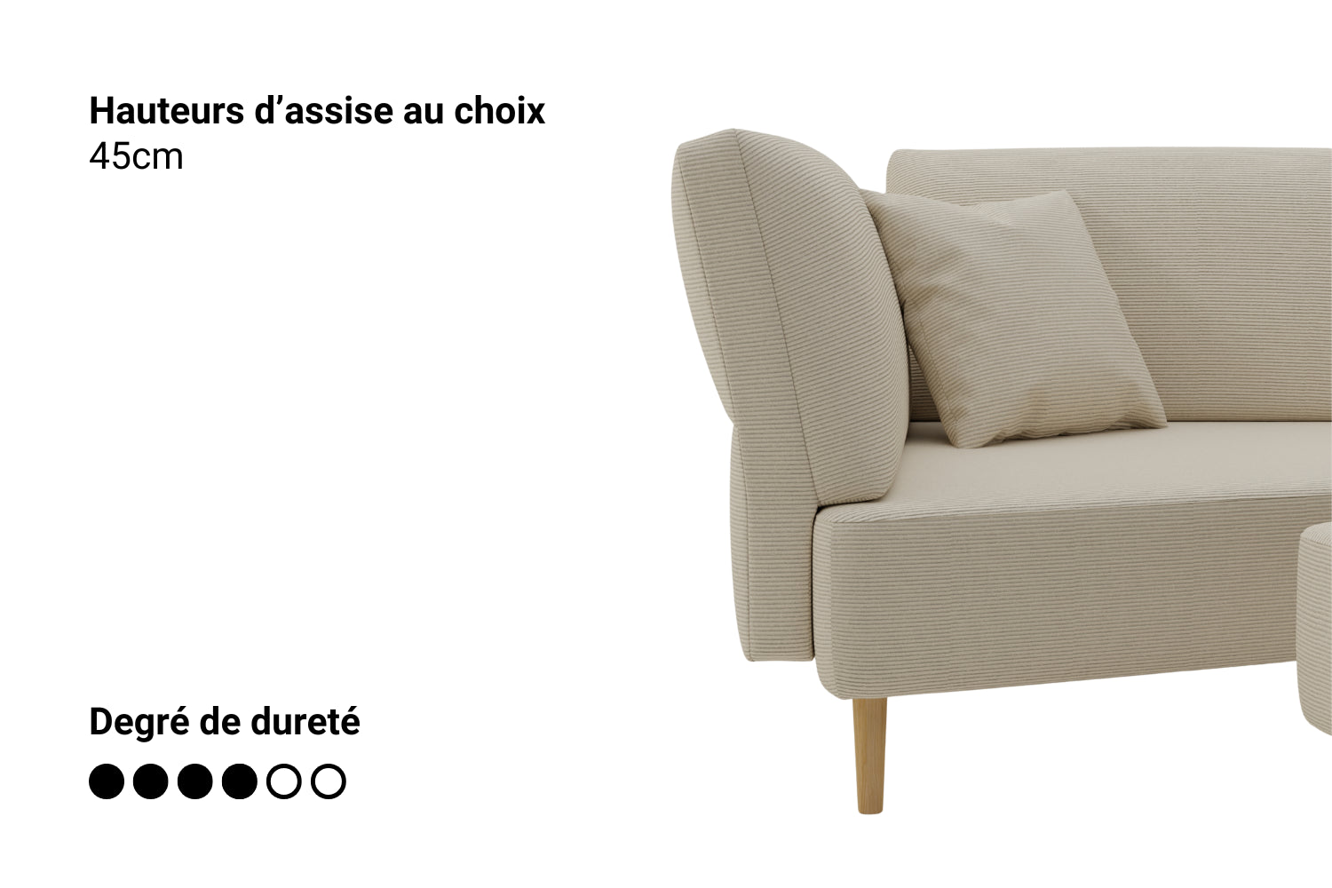 Canapé modulaire Mike avec fonction lit