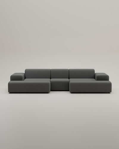 Revêtement en tissu - Canapé modulaire Nina en U / Canapé d'angle avec fonction couchage