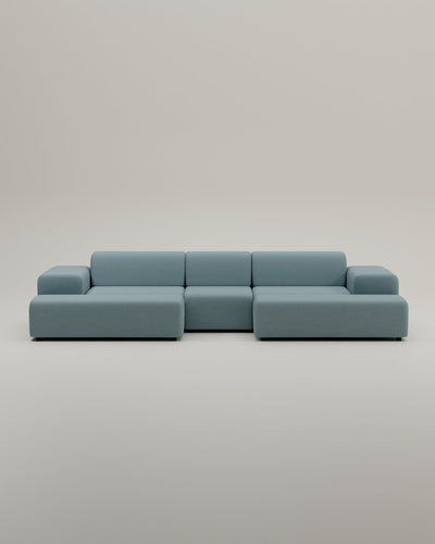 Revêtement en tissu - Canapé modulaire Nina en U / Canapé d'angle avec fonction couchage