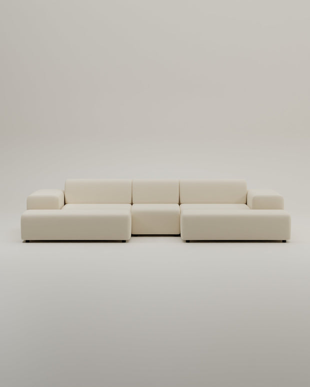 Revêtement en tissu - Canapé modulaire Nina en U / Canapé d&