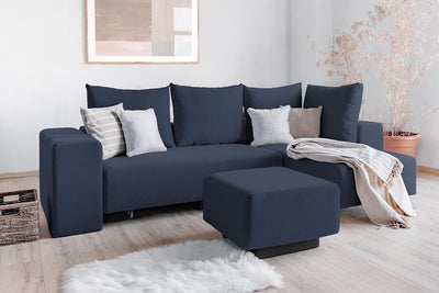 Modulares Sofa Amelie mit Schlaffunktion - Dunkel-Blau-Velare - Livom