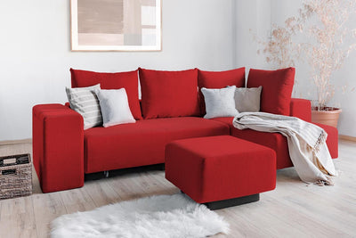 Modulares Sofa Amelie mit Schlaffunktion - Rot-Velare - Livom