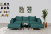 Modulares Sofa Donna U mit Schlaffunktion - Aquamarin-Velare - Livom