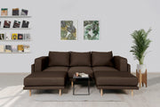 Modulares Sofa Donna U mit Schlaffunktion - Braun-Velare - Livom