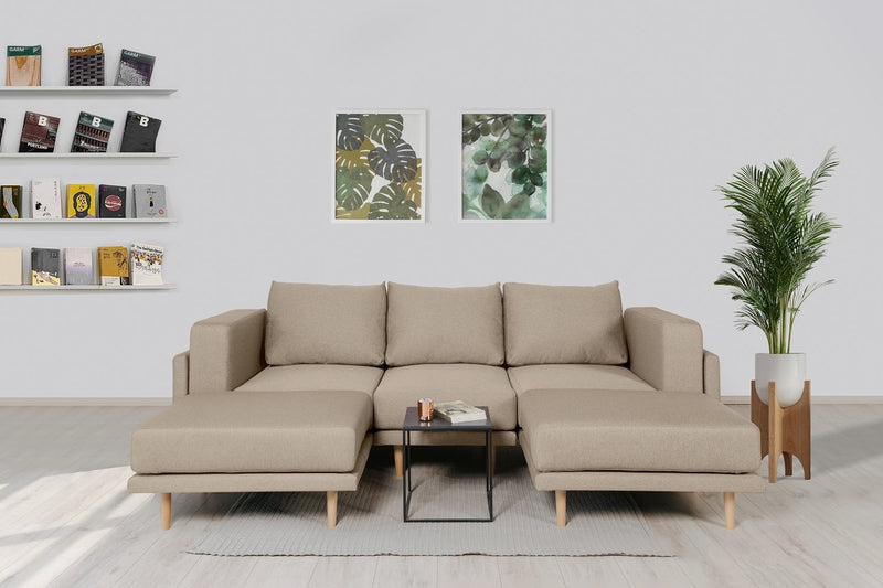 Modulares Sofa Donna U mit Schlaffunktion - Latte-Velare - Livom