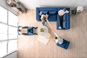 Modulares Sofa Jenny mit Schlaffunktion - Dunkel-Blau-Velare - Livom