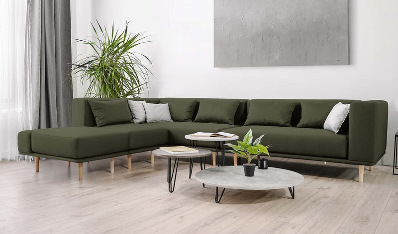 Modulares Sofa Jenny mit Schlaffunktion - Piniengrün-Velare - Livom