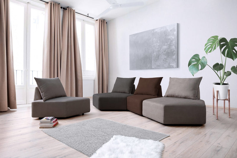Modulares Sofa Katrina mit Schlaffunktion - Braun-Velare - Livom