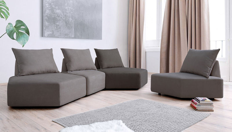 Modulares Sofa Katrina mit Schlaffunktion - Grau-Mollia - Livom