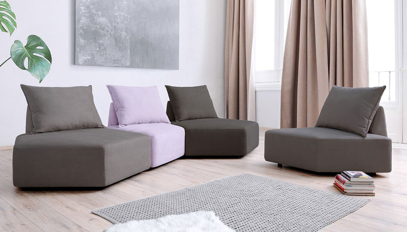Modulares Sofa Katrina mit Schlaffunktion - Lavendel-Mollia - Livom