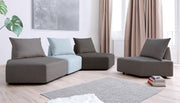 Modulares Sofa Katrina mit Schlaffunktion - Pastel-Blau-Mollia - Livom